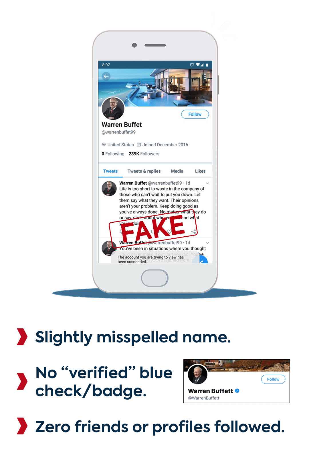 Fake Warren Buffet Twitter Account