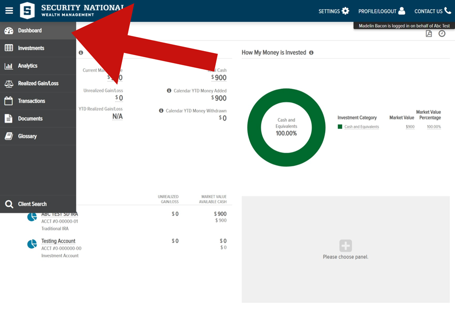 dashboard screenshot