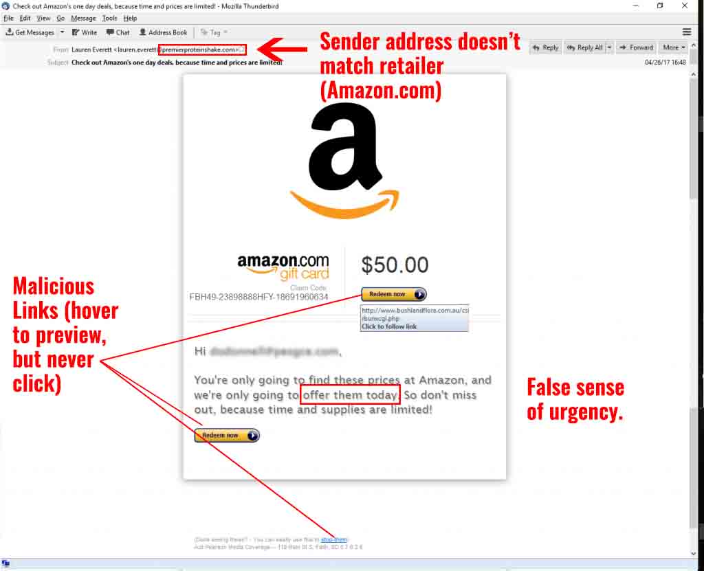 Fake Gift Card Offer Diagram