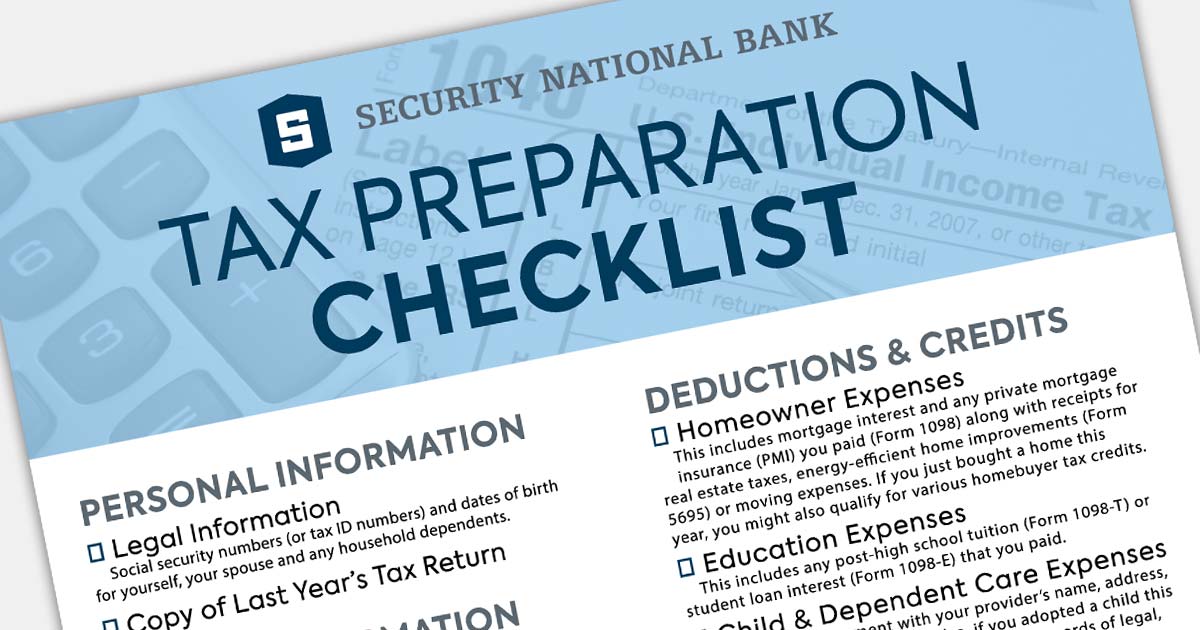 Tax Preparation Checklist