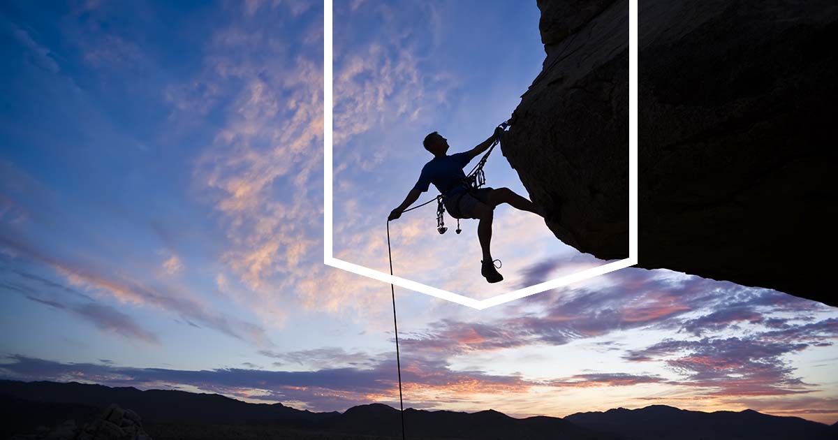 Focused Rock Climber