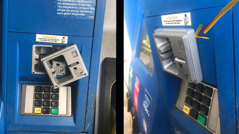 How to spot credit card skimmers hidden inside grocery stores, ATMs and gas  stations