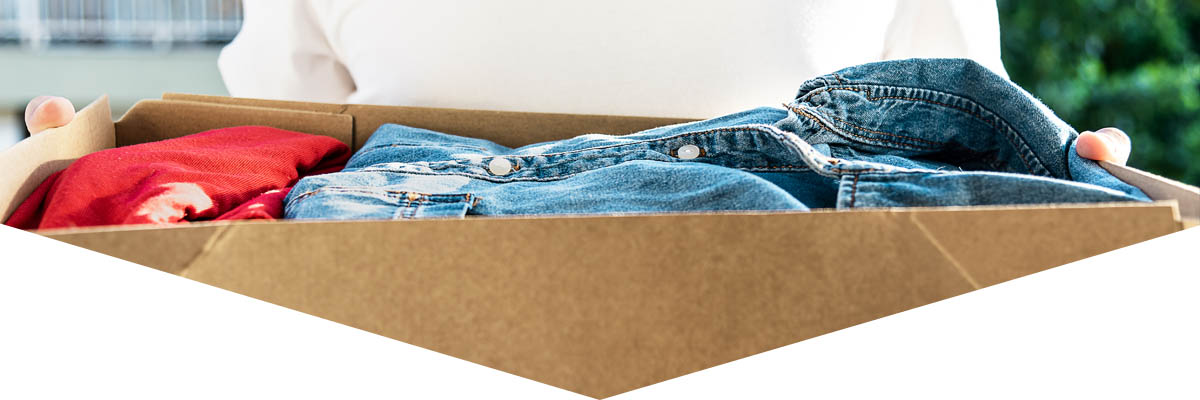 Box of Recycled Clothing
