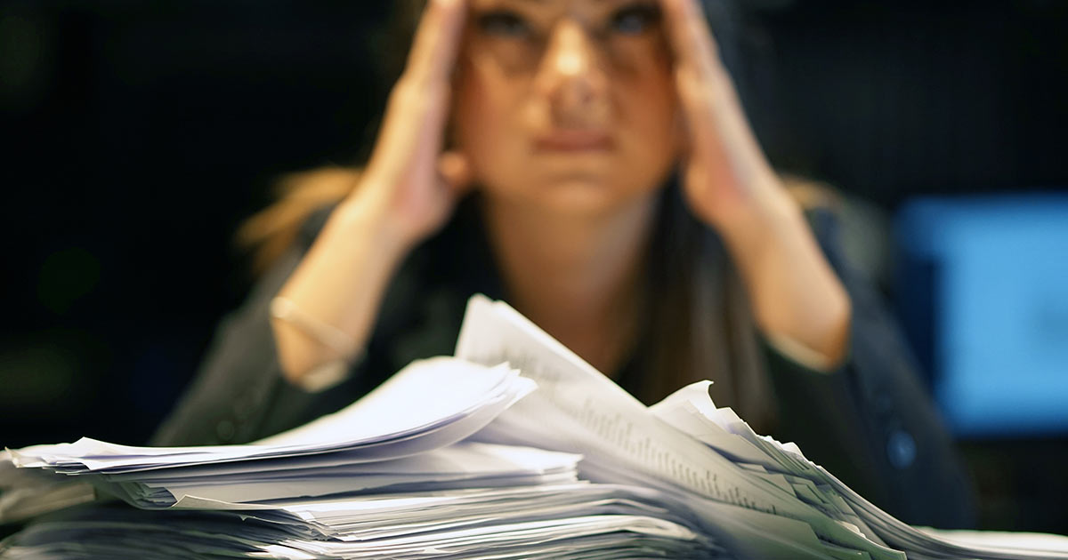 mountain of paperwork