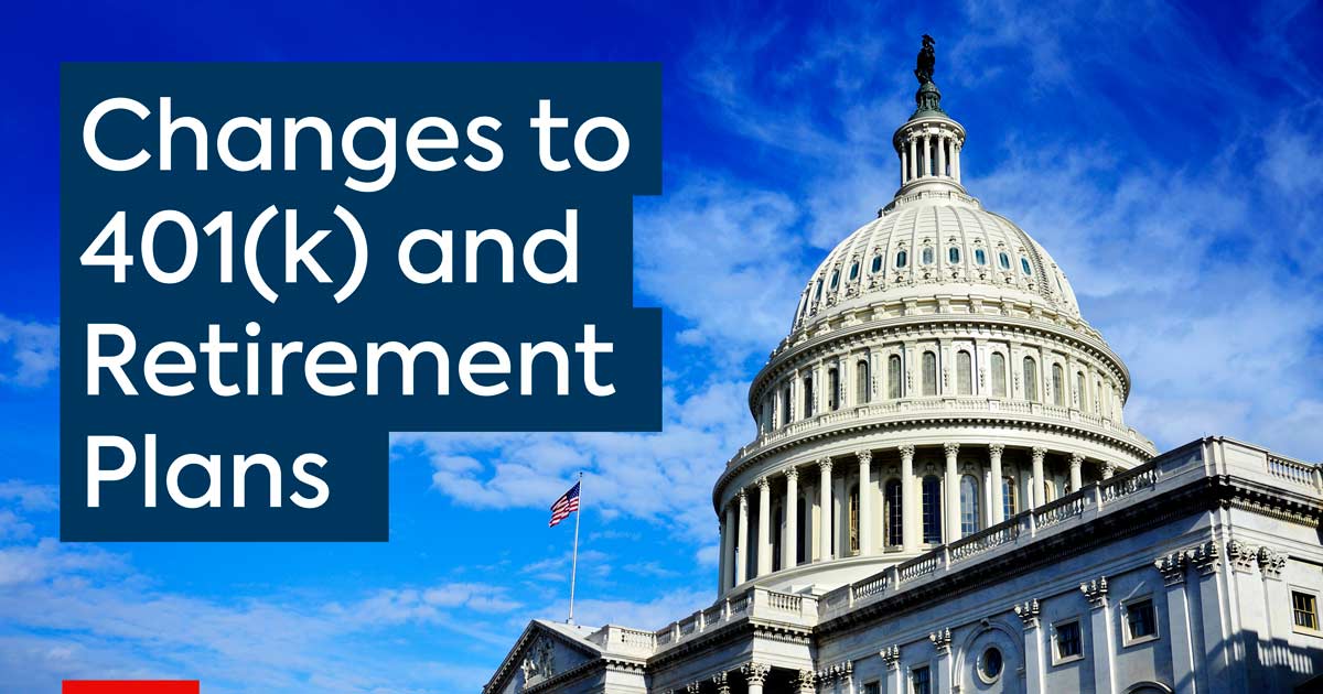 Capitol Building with words Changes to 401(k) Retiremen