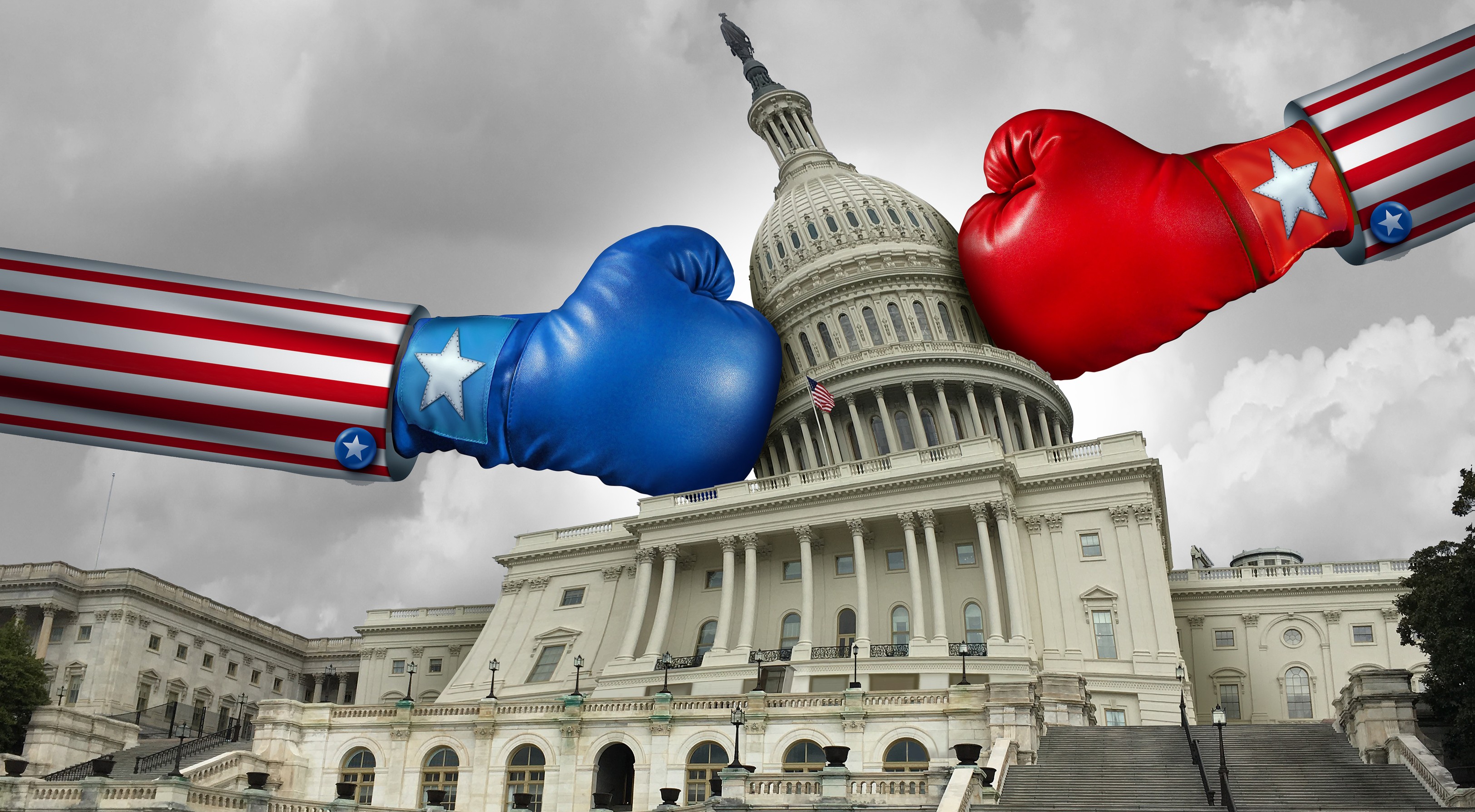 USA government fight and United States government disag