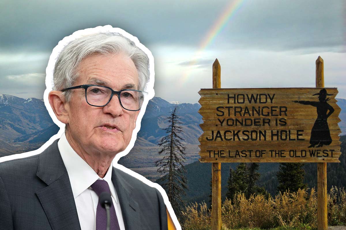 Rainbow over Jackson Hole sign